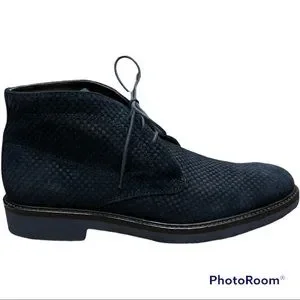 Bugatchi Textured Suede Lace Up Chukka Boot Navy Blue Size 12 Bugatchi | Shoes | Bugatchi Blue Leather Alta Oxford Chukka  main image 2